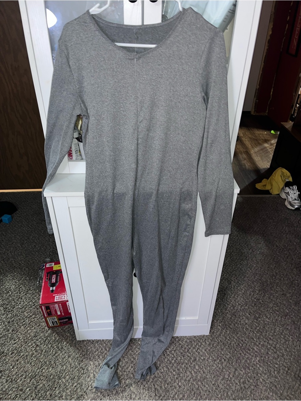 SHEIN Gray Long-Sleeve jumpsuit Women’s L